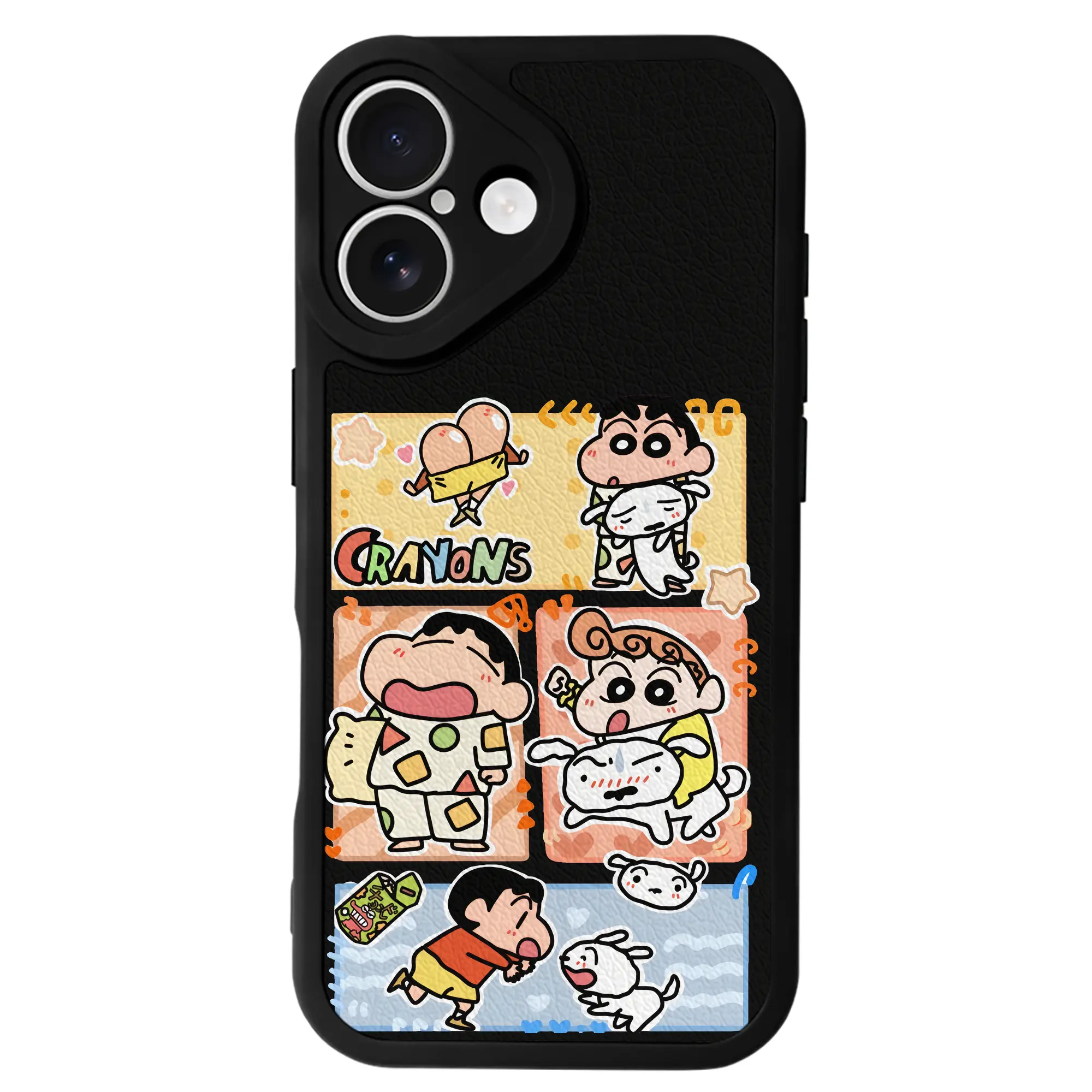 クレヨンしんちゃん グッズ 野原 ひまわり - IPhone 16シリーズ対応 ・ シリコンスマホケース ・ レザー調 ・ 高精度フィット ・ 耐衝撃 ・ ワイヤレス充電対応 ・ 精密カット